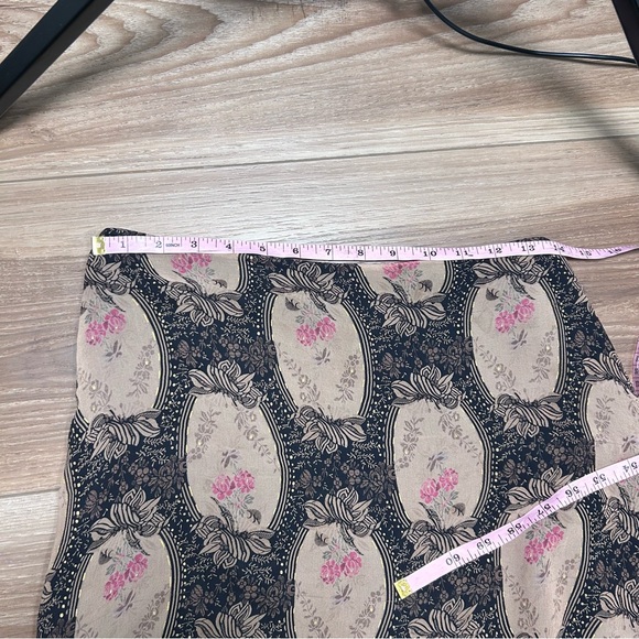 Vintage silk midi skirt size 6 cameo Victorian cottagecore Y2K prairie regency - Picture 7 of 8